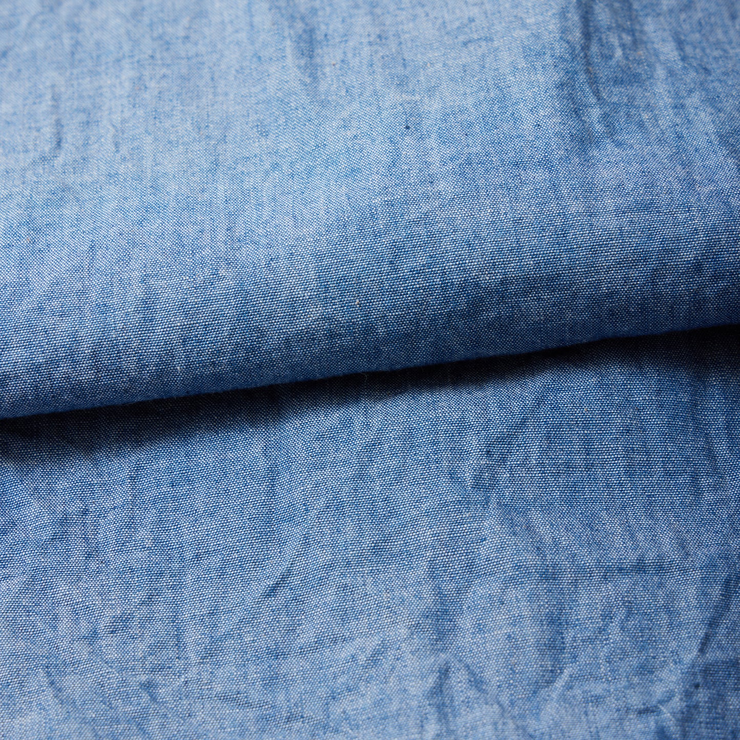 EMPIRE & SONS L/S USN STYLE WORK SHIRT 5oz ORGANIC COTTON SELVEGE CHAMBRAY - BLUE