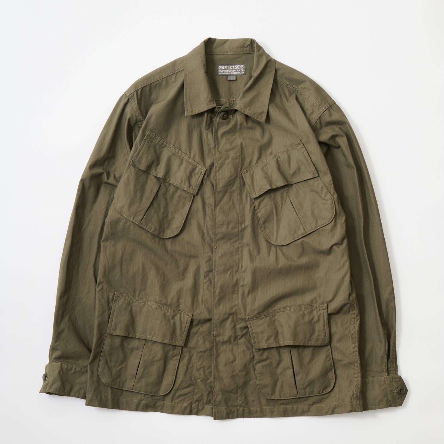 EMPIRE & SONS JUNGLE FATIGUE JACKET COTTON RIPSTOP - OLIVE