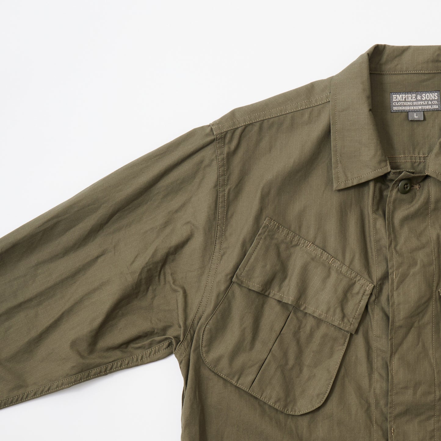 EMPIRE & SONS JUNGLE FATIGUE JACKET COTTON RIPSTOP - OLIVE