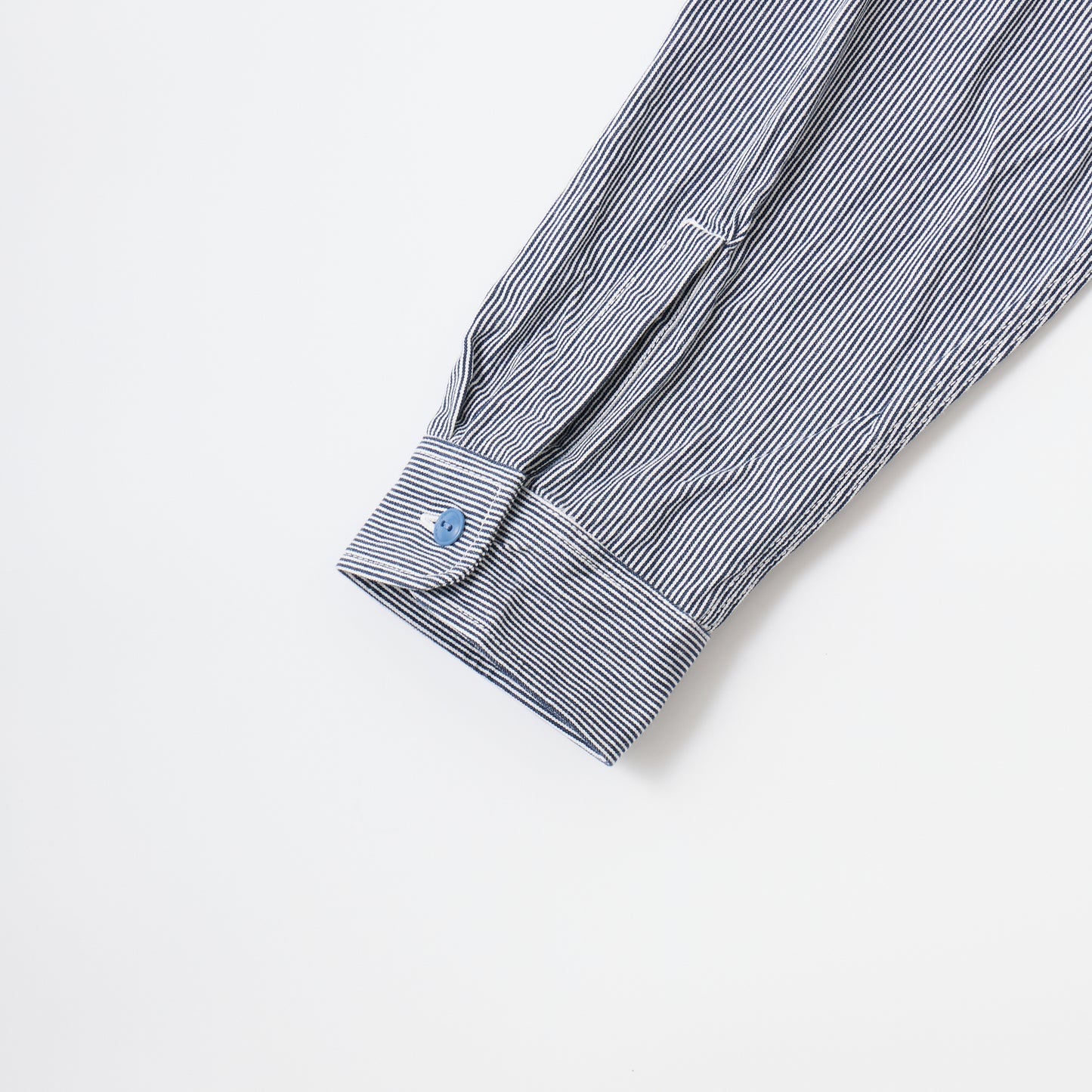 EMPIRE & SONS L/S USN STYLE WORK SHIRT 5oz ORGANIC COTTON HICKORY STRIPE