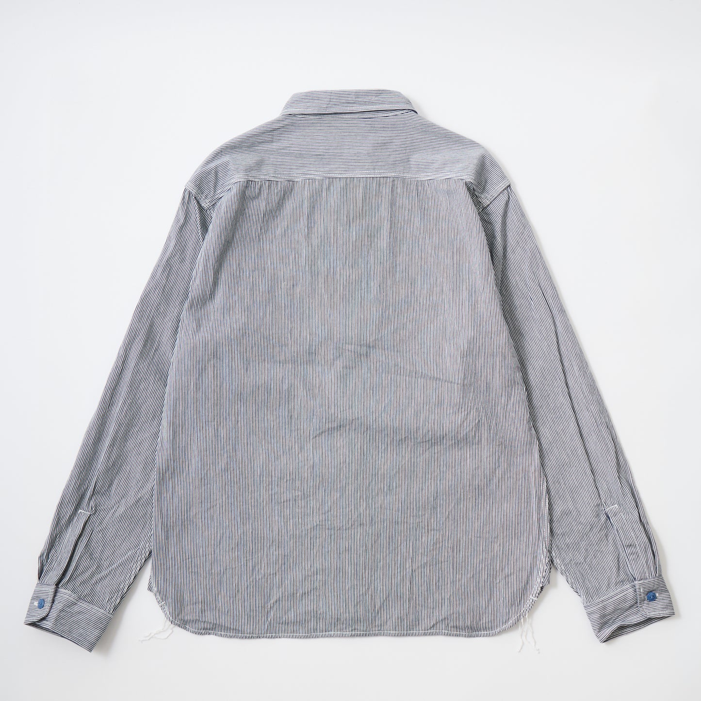 EMPIRE & SONS L/S USN STYLE WORK SHIRT 5oz ORGANIC COTTON HICKORY STRIPE