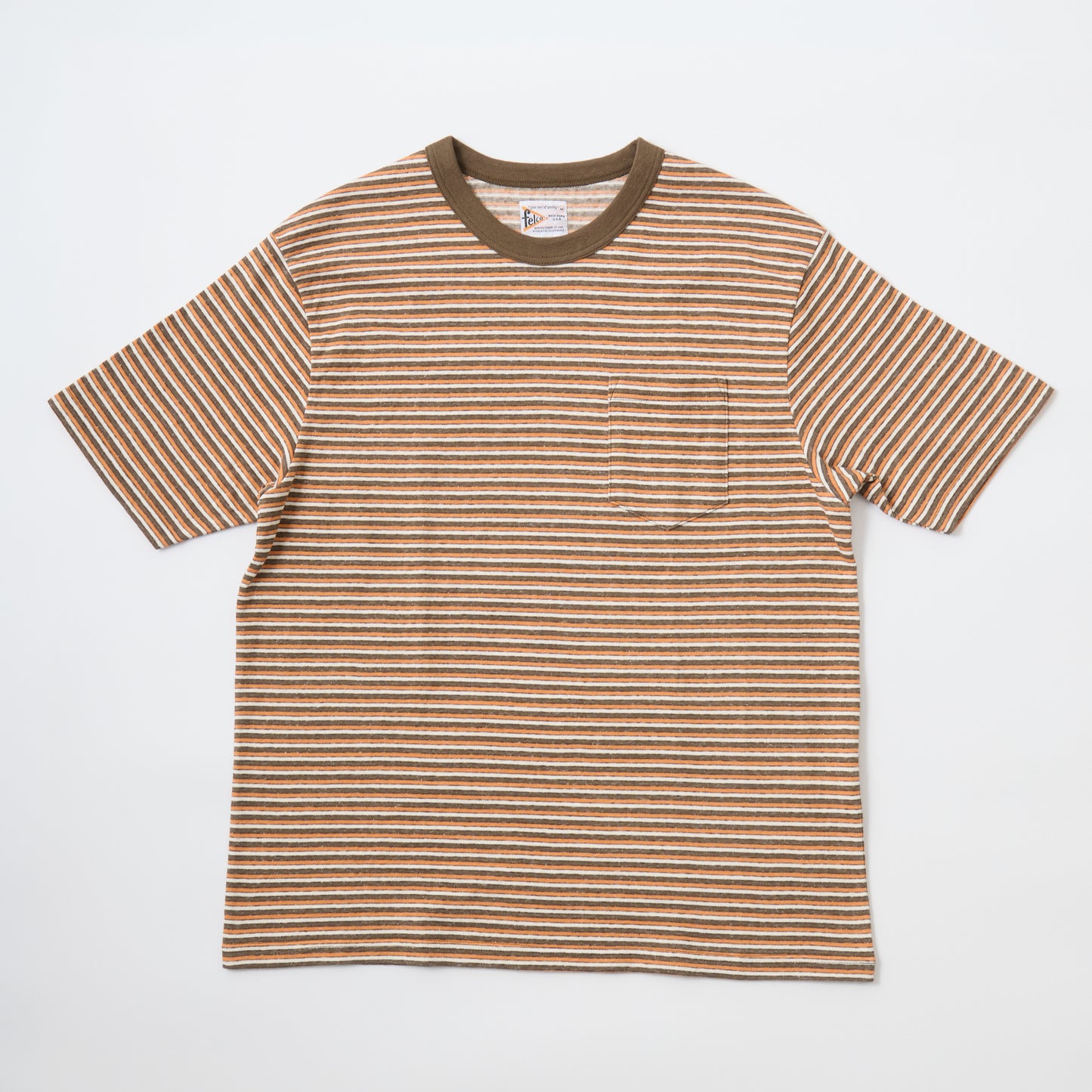 FELCO S/S CREW POCKET-T RECYCLE MULTI STRIPE