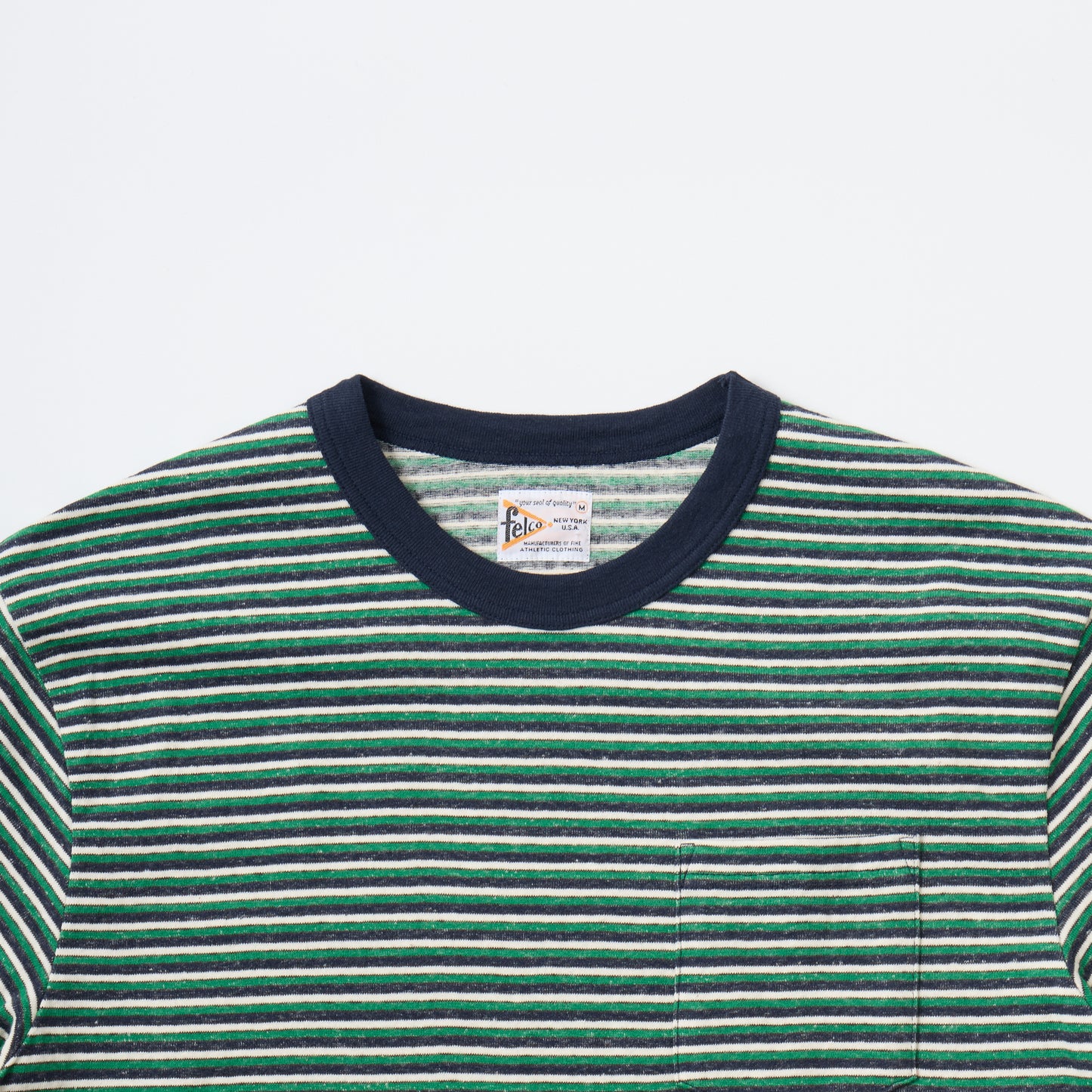 FELCO S/S CREW POCKET-T RECYCLE MULTI STRIPE