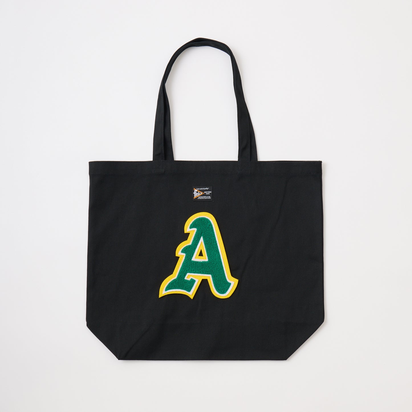 【CAMPAIGN】FELCO 8.3oz BLACK CANVAS TOTE BAG WITH ORIGINAL CHENILLE WAPPEN