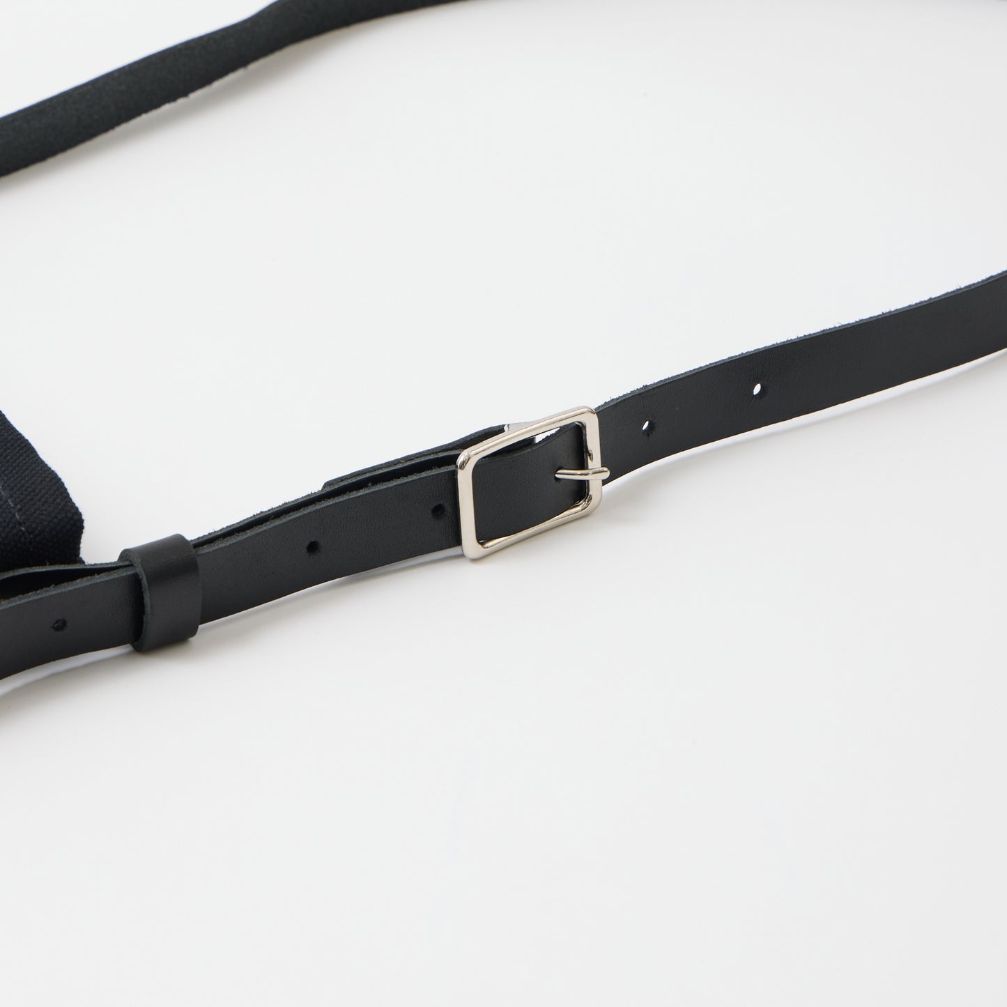 HERITAGE LEATHER 18oz CANVAS CUSTOM MADE SACOCHE BAG W/ LEATHER STRAP - BLACK / BLACK LEATHER