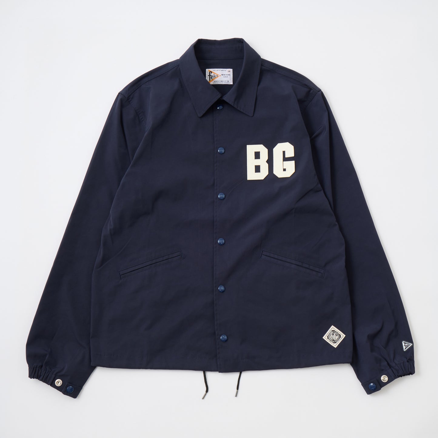 FELCO CLASSIC FIT SET IN SLEEVE UNLINED COACH JACKET SNAP BUTTON FRONT - BROOKLIN ROYAL GIANTS