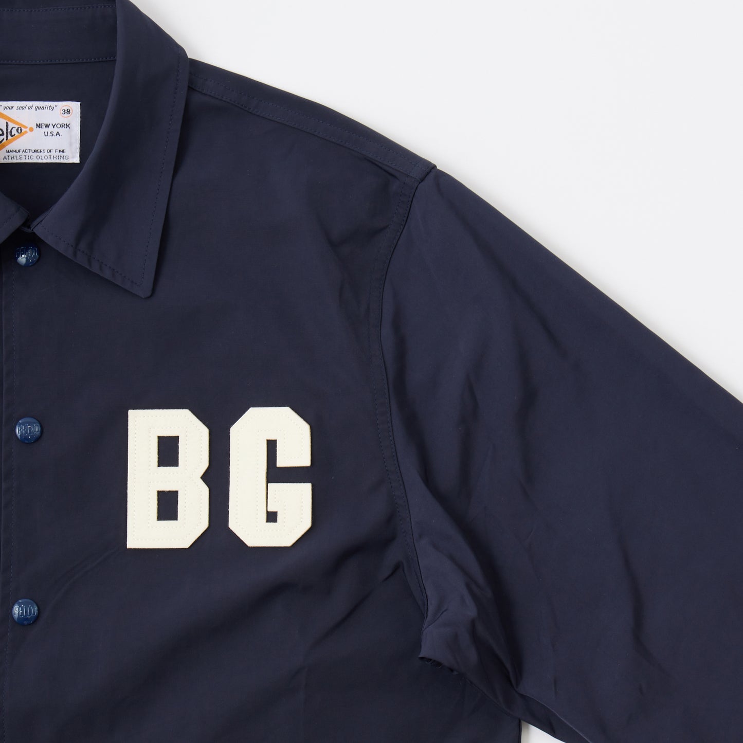 FELCO CLASSIC FIT SET IN SLEEVE UNLINED COACH JACKET SNAP BUTTON FRONT - BROOKLIN ROYAL GIANTS