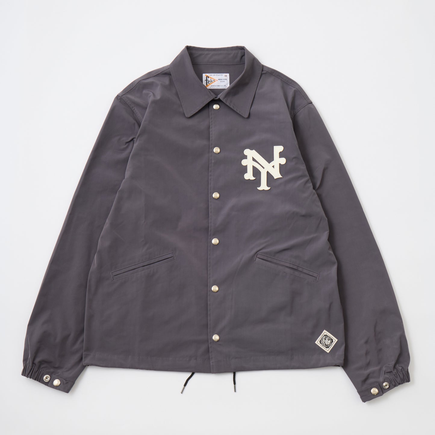 FELCO CLASSIC FIT SET IN SLEEVE UNLINED COACH JACKET SNAP BUTTON FRONT - NEW YORK CUBANS
