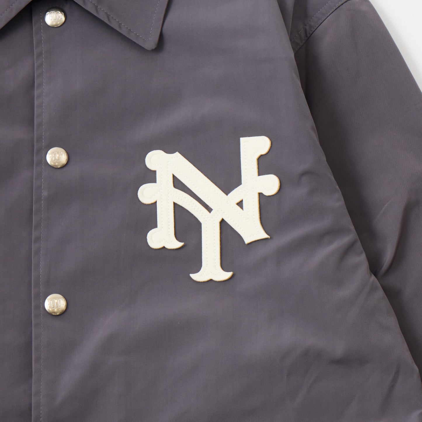 FELCO CLASSIC FIT SET IN SLEEVE UNLINED COACH JACKET SNAP BUTTON FRONT - NEW YORK CUBANS