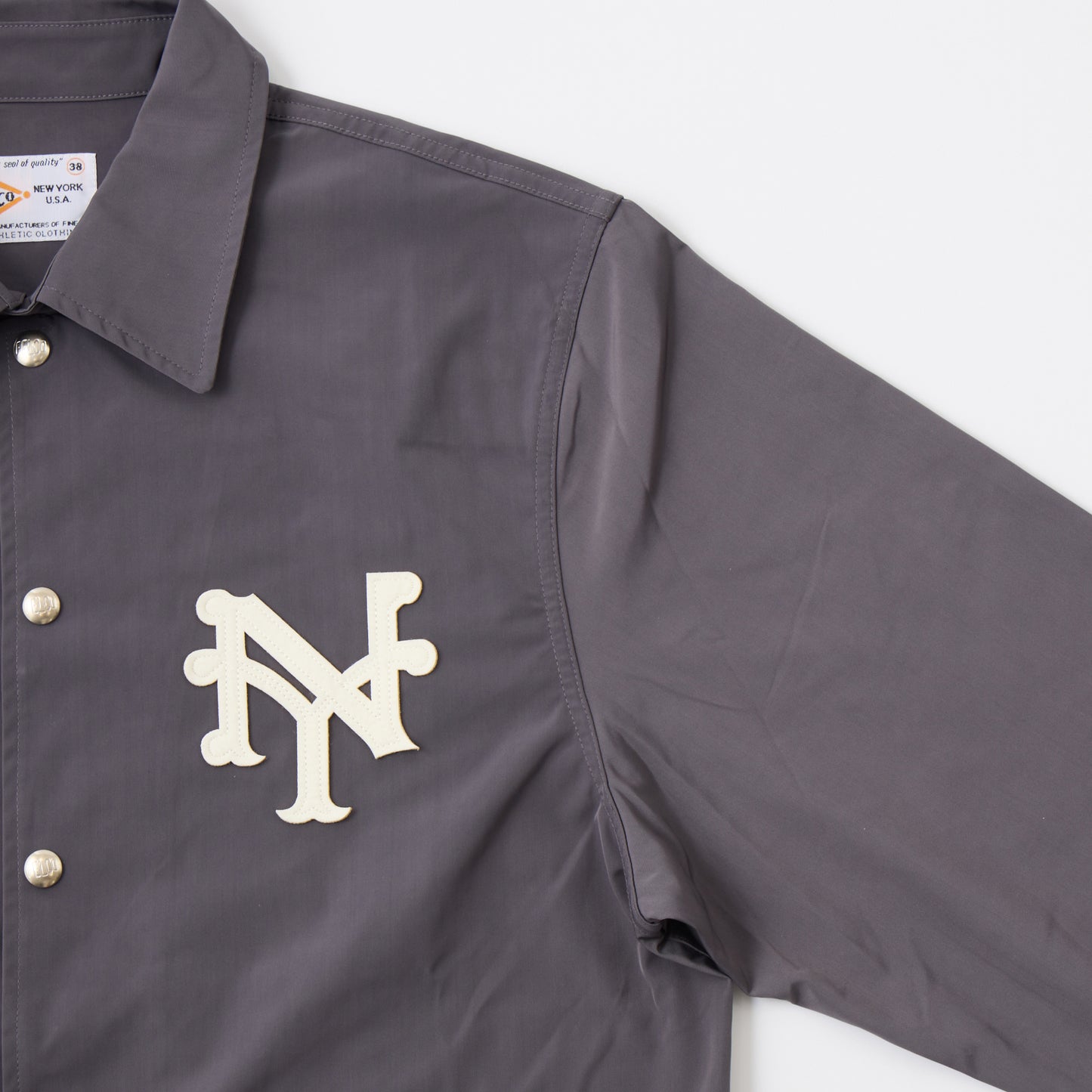 FELCO CLASSIC FIT SET IN SLEEVE UNLINED COACH JACKET SNAP BUTTON FRONT - NEW YORK CUBANS
