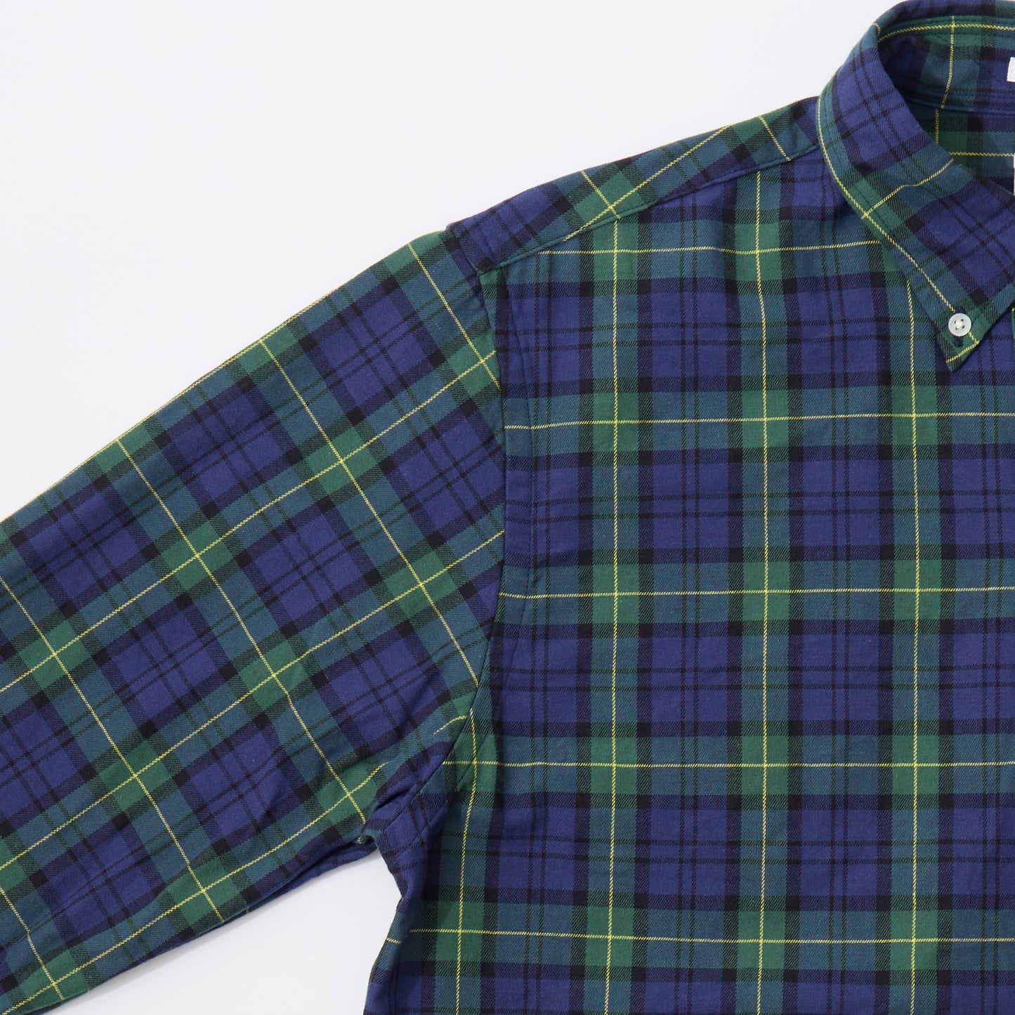 KEATON CHASE USA L/S CLASSIC FIT PULLOVER BD SHIRT TWILL CHECK - GREEN_NAVY_YELLOW CHECK