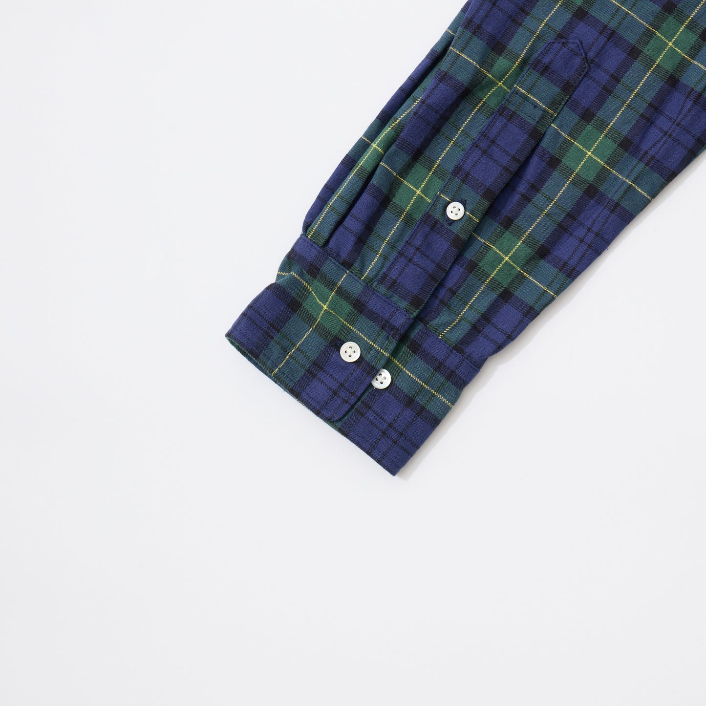 KEATON CHASE USA L/S CLASSIC FIT PULLOVER BD SHIRT TWILL CHECK - GREEN_NAVY_YELLOW CHECK