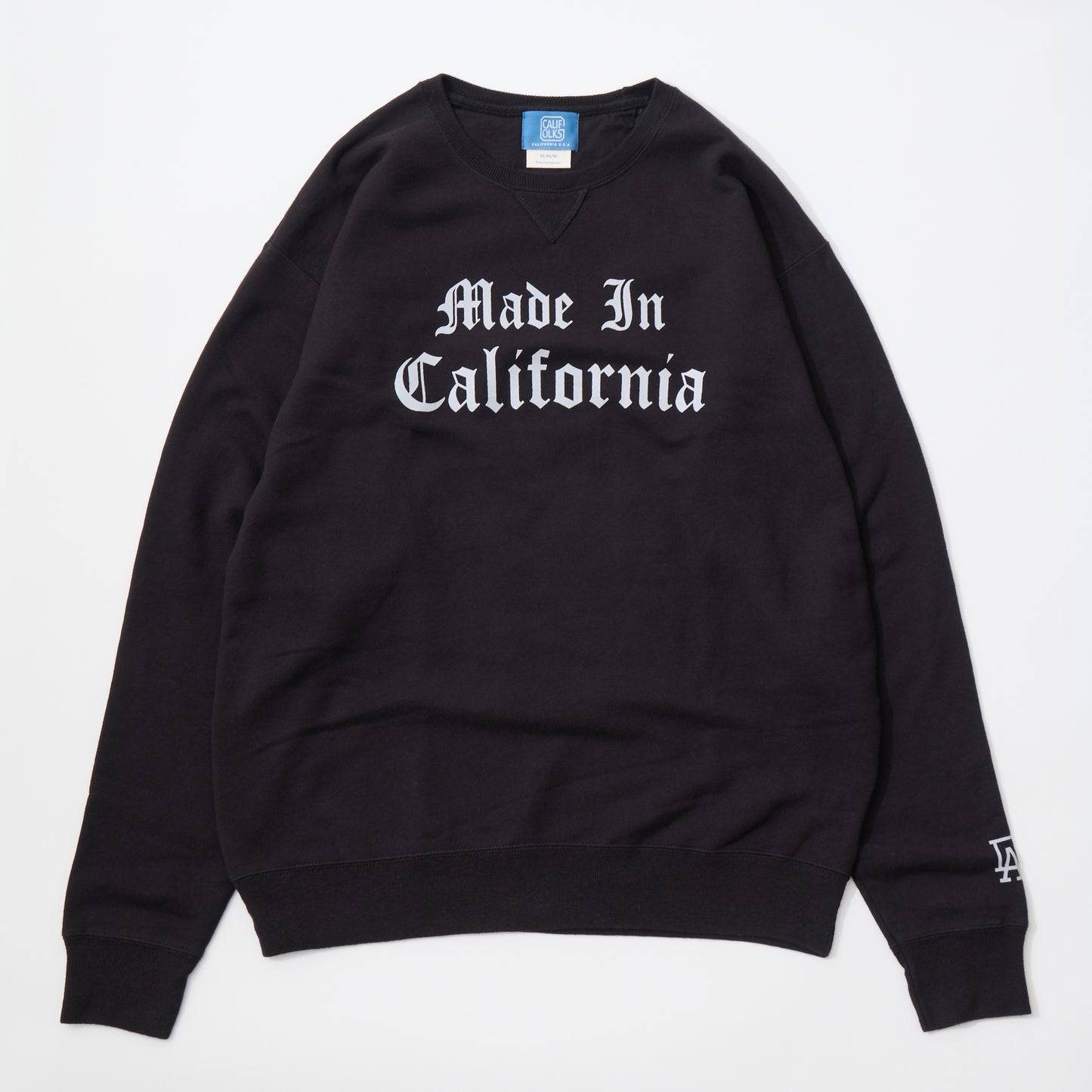 CALIFOLKS MADE IN CALIFORNIA COMFORT WASH CREW NECK SWEAT SHIRT - BLACK