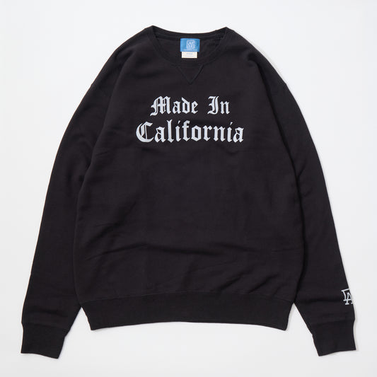 CALIFOLKS MADE IN CALIFORNIA COMFORT WASH CREW NECK SWEAT SHIRT - BLACK