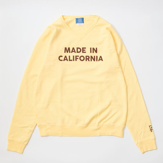 CALIFOLKS MADE IN CALIFORNIA COMFORT WASH CREW NECK SWEAT SHIRT - YELLOW