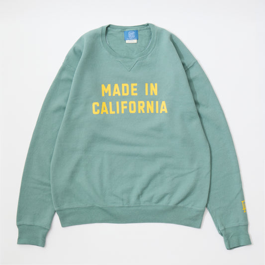 CALIFOLKS MADE IN CALIFORNIA COMFORT WASH CREW NECK SWEAT SHIRT - GREEN