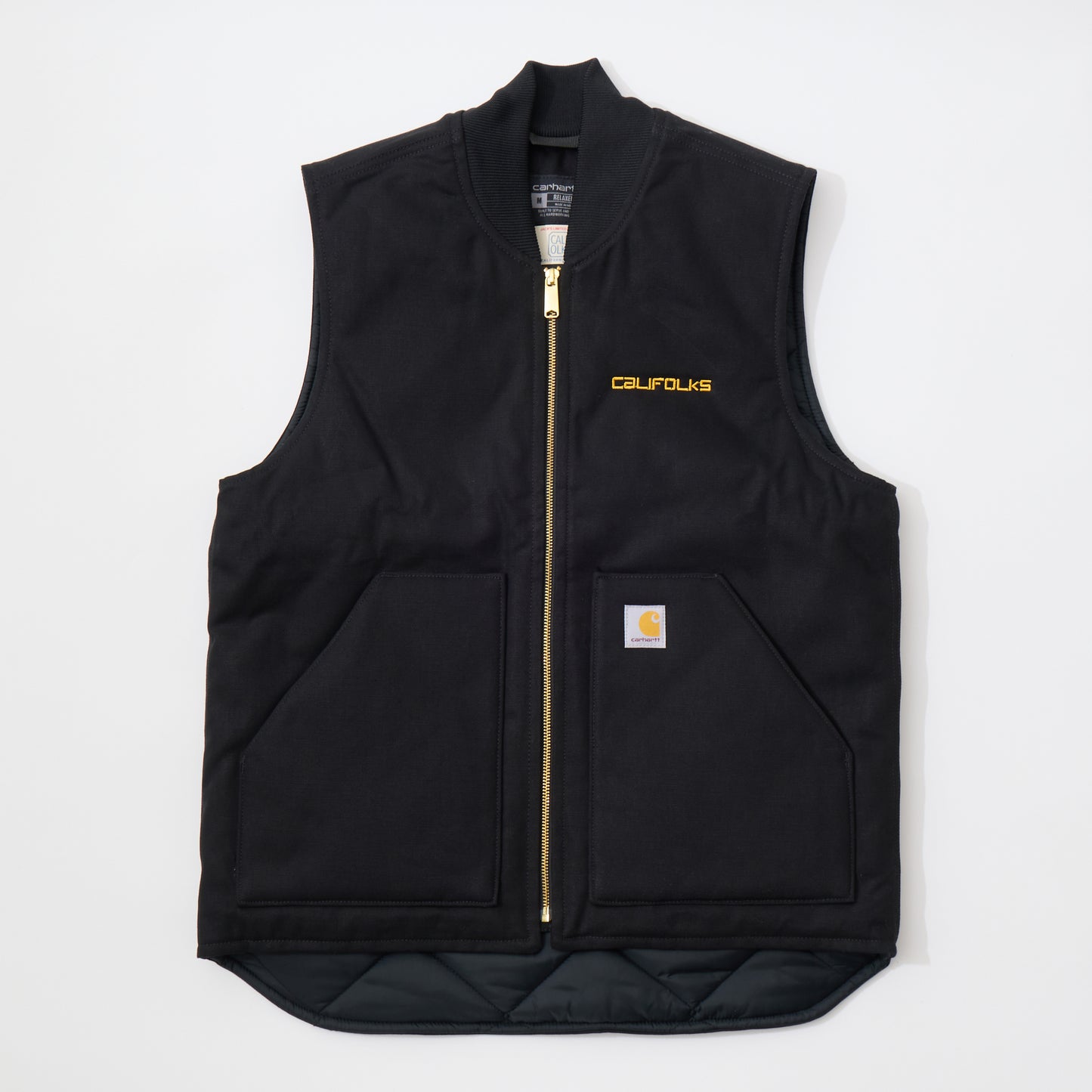 CALIFOLKS CARHARTT USA DUCK VEST w/CALIFOLKS EMBROIDERY - BLACK