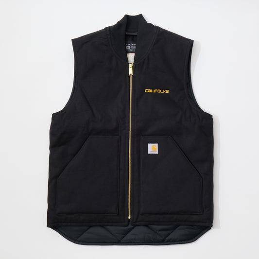 CALIFOLKS CARHARTT USA DUCK VEST w/CALIFOLKS EMBROIDERY - BLACK