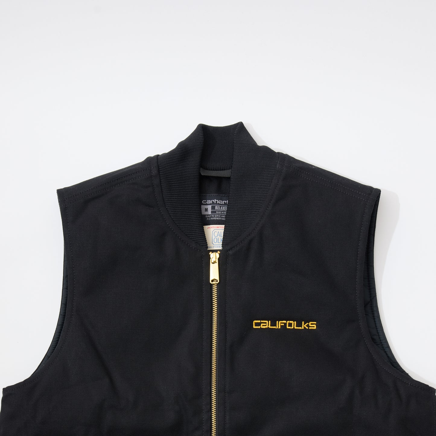 CALIFOLKS CARHARTT USA DUCK VEST w/CALIFOLKS EMBROIDERY - BLACK