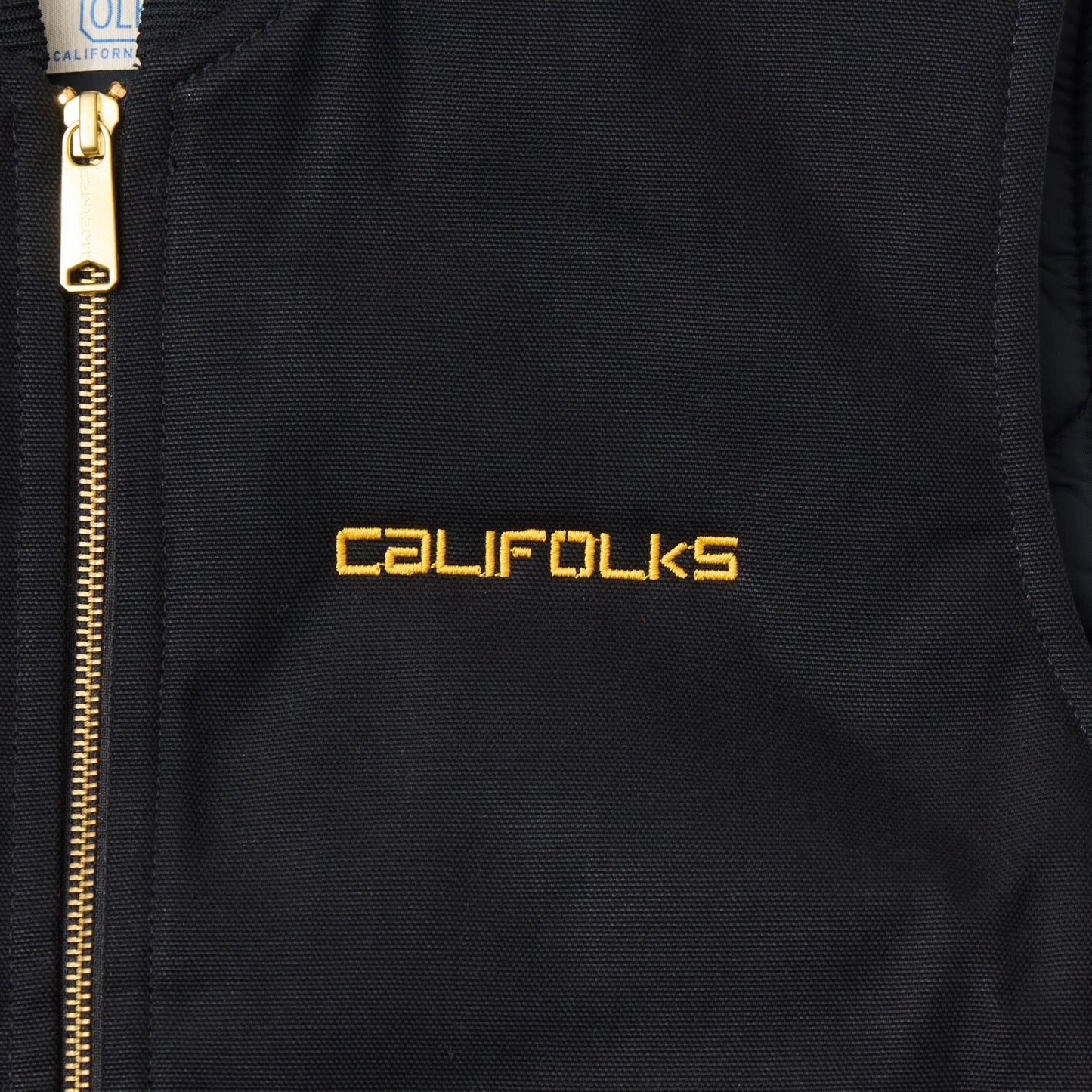 CALIFOLKS CARHARTT USA DUCK VEST w/CALIFOLKS EMBROIDERY - BLACK