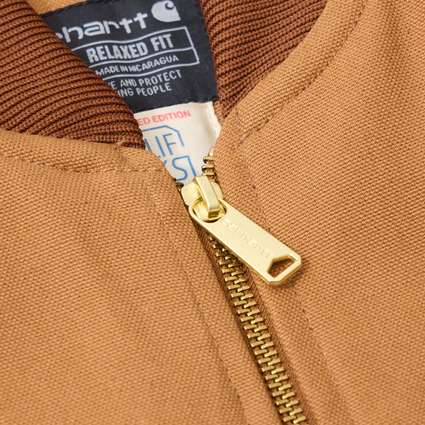 CALIFOLKS CARHARTT USA DUCK VEST w/CALIFOLKS EMBROIDERY - BROWN