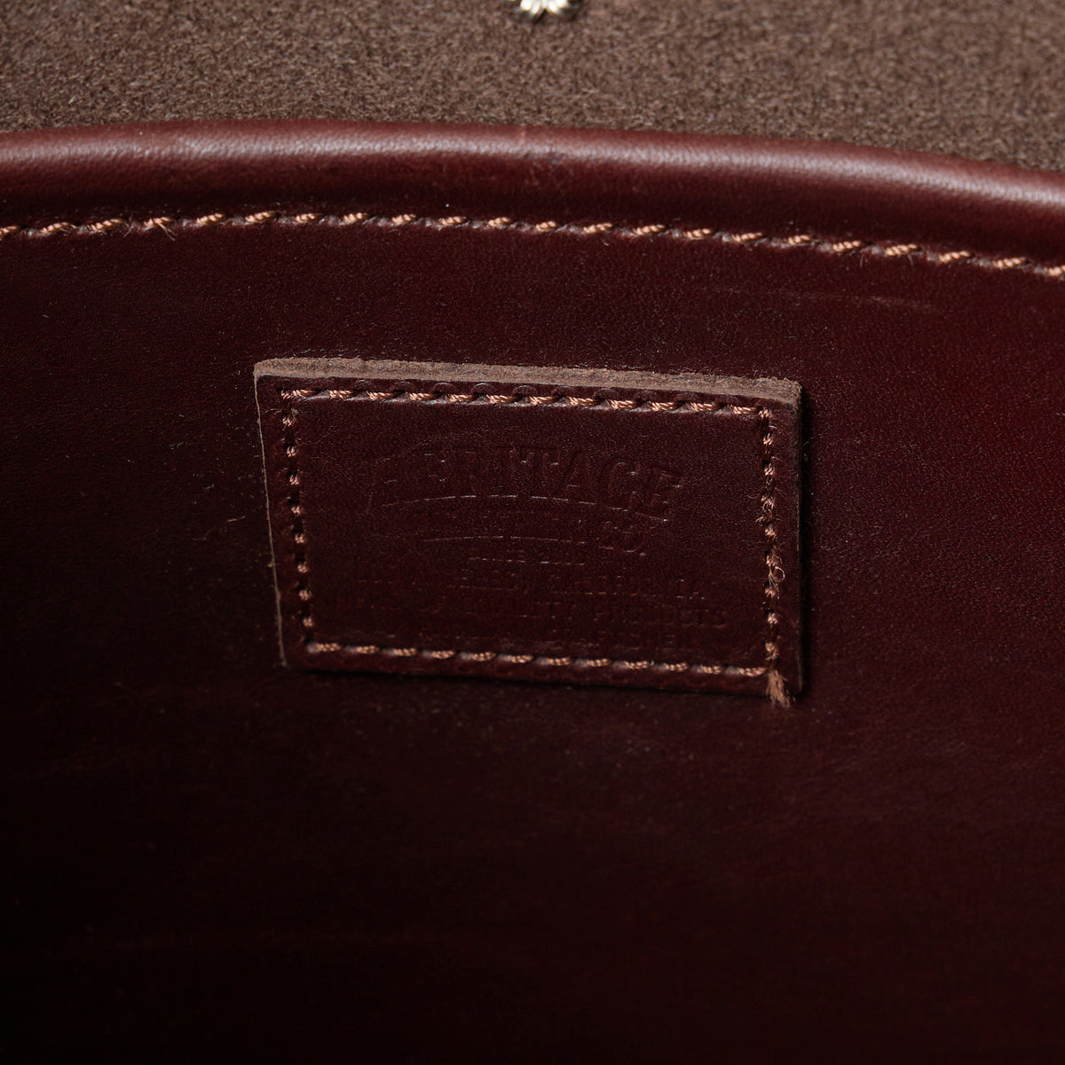 HERITAGE LEATHER ALL LATIGO LEATHER TOTE BAG W/CLOSURE STRAP - BROWN LATIGO