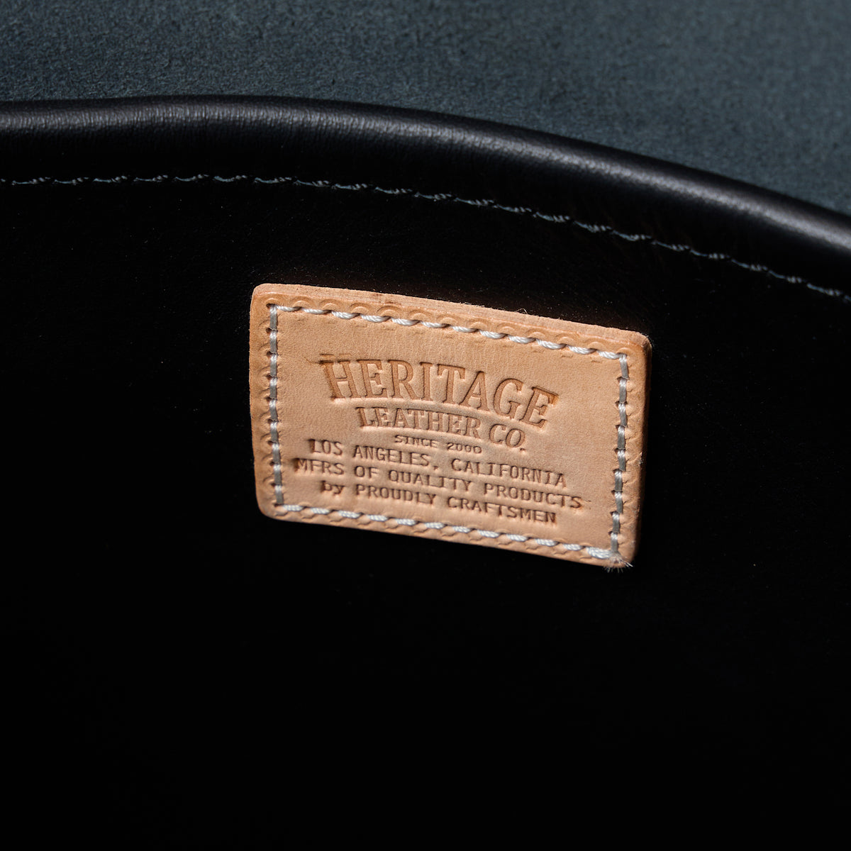HERITAGE LEATHER ALL LATIGO LEATHER TOTE BAG W/CLOSURE STRAP - BLACK LATIGO