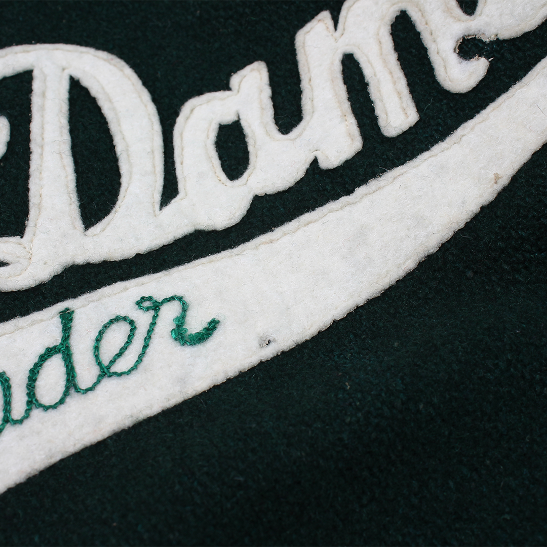 FELCO VINTAGE STADIUM JACKET - GREEN&WHITE - NOTRE DAME