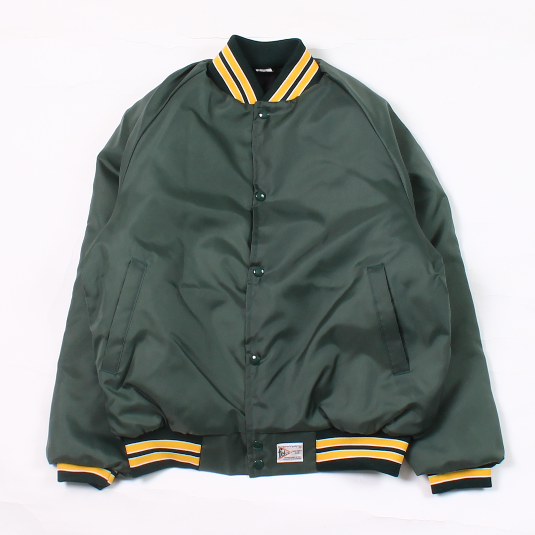 【ONE OF A KIND】FELCO MADE IN USA AWARD JACKET NYLON OXFORD QUILT LINED - FOREST