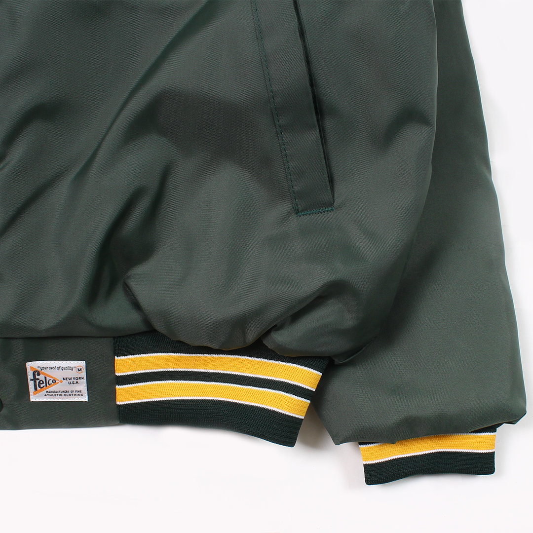 【ONE OF A KIND】FELCO MADE IN USA AWARD JACKET NYLON OXFORD QUILT LINED - FOREST