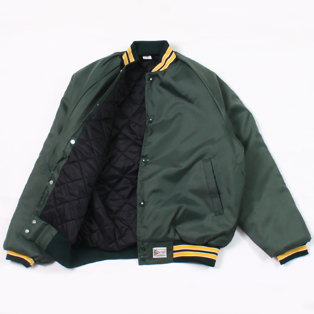 【ONE OF A KIND】FELCO MADE IN USA AWARD JACKET NYLON OXFORD QUILT LINED - FOREST