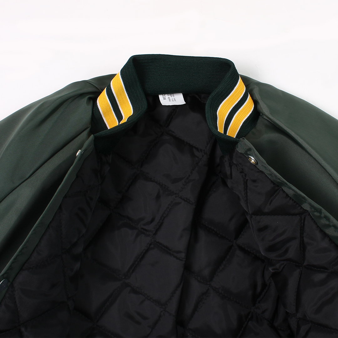 【ONE OF A KIND】FELCO MADE IN USA AWARD JACKET NYLON OXFORD QUILT LINED - FOREST