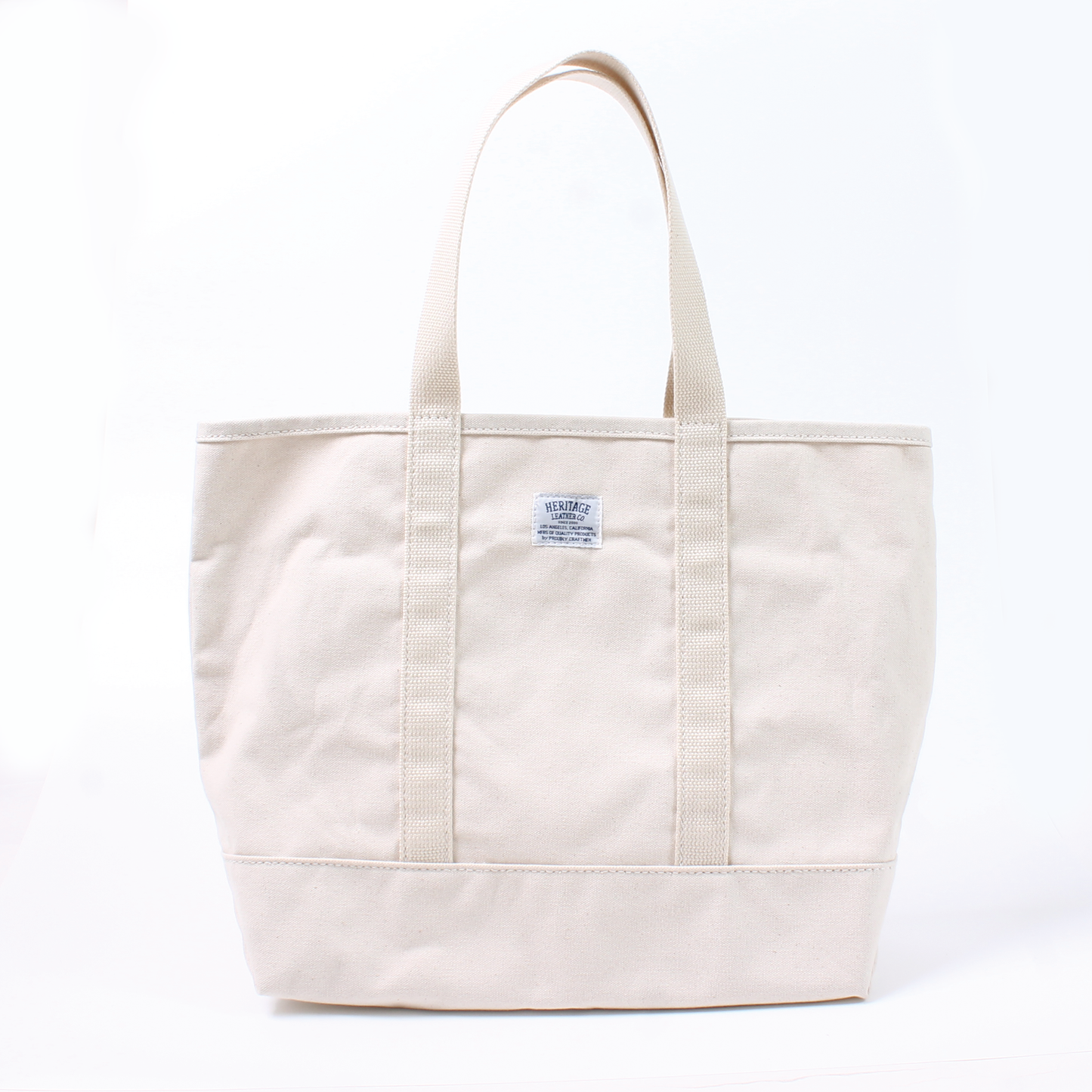 HERITAGE LEATHER 18oz CANVAS CUSTOM MADE DAY TOTE BAG - NATURAL