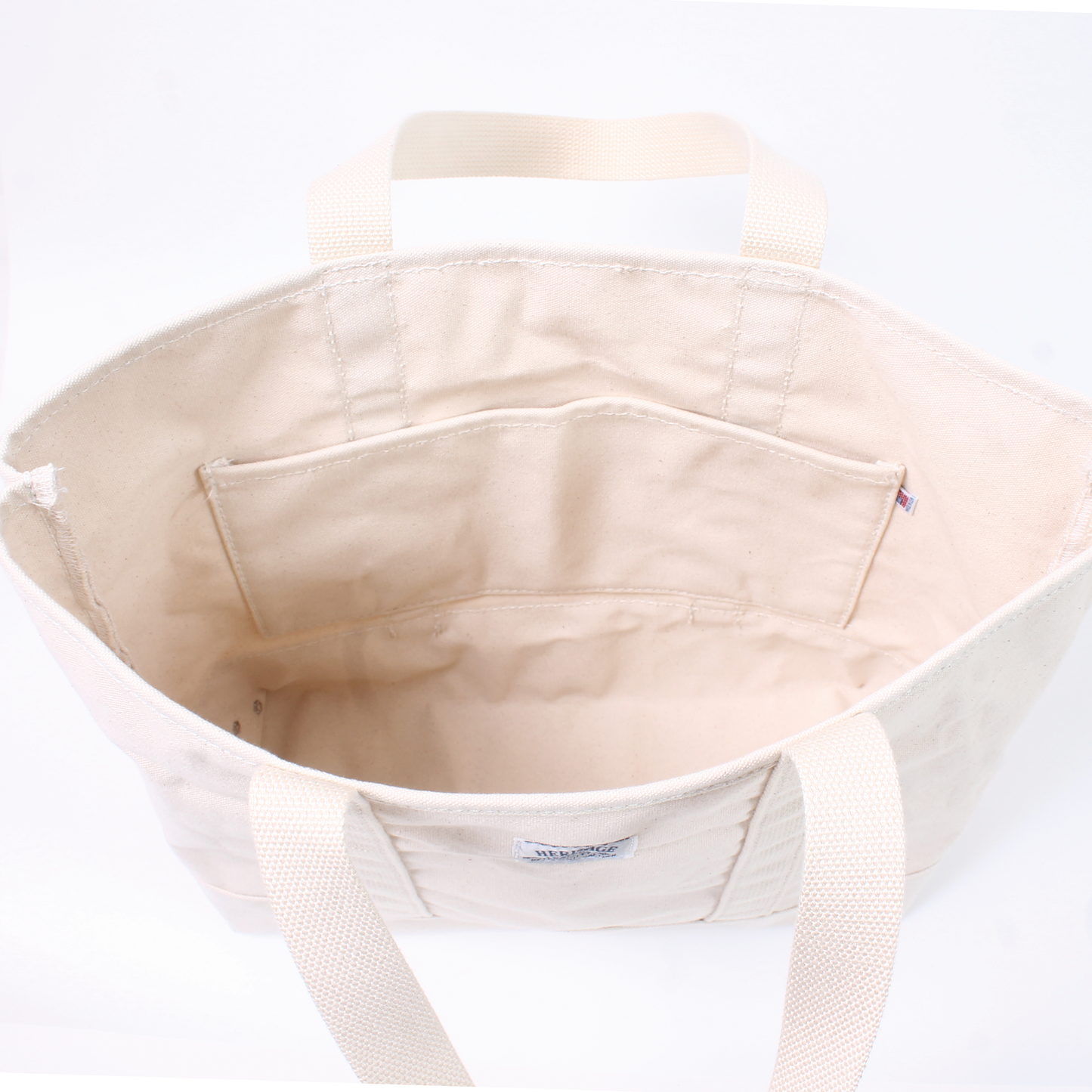 HERITAGE LEATHER 18oz CANVAS CUSTOM MADE DAY TOTE BAG - NATURAL