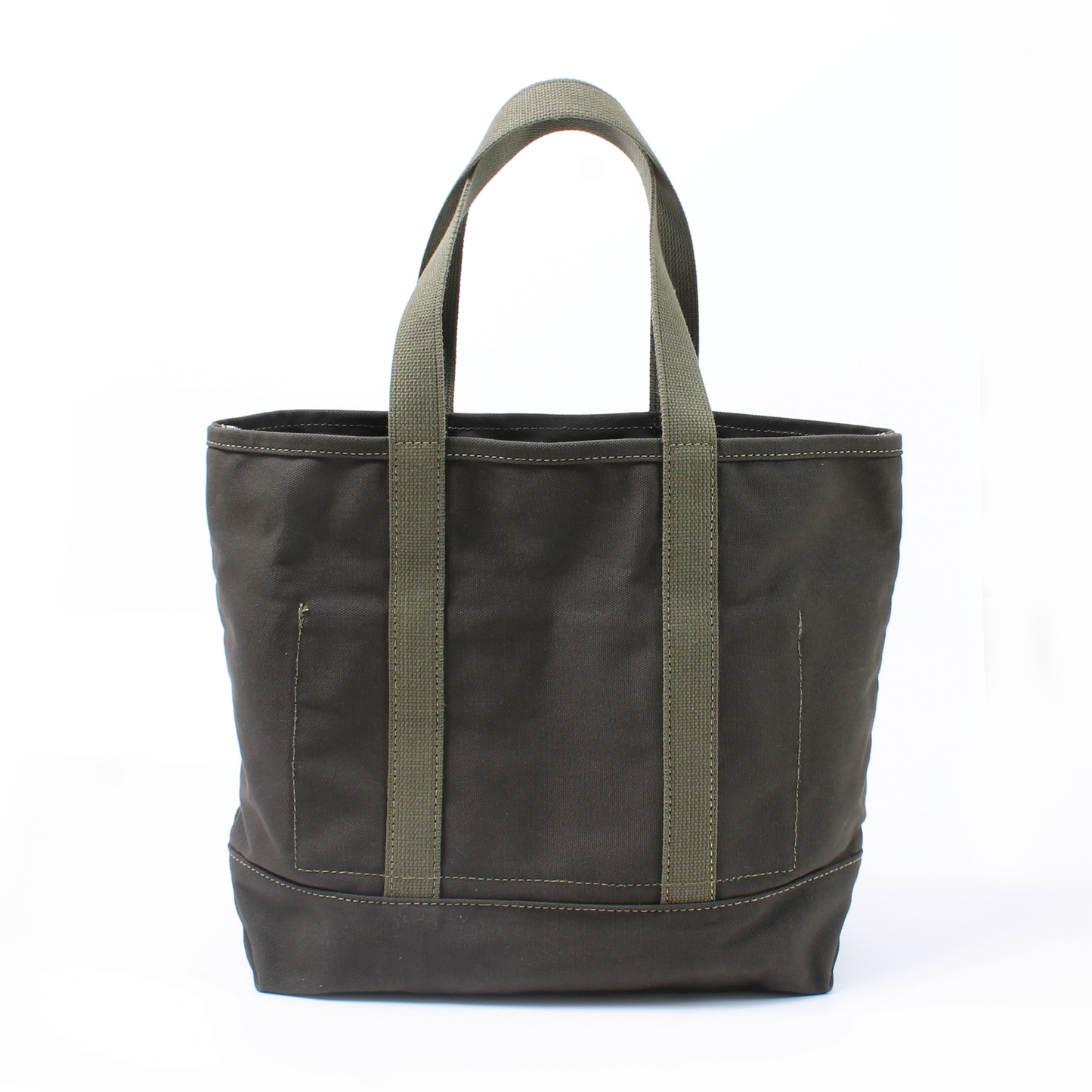 HERITAGE LEATHER 18oz CANVAS CUSTOM MADE DAY TOTE BAG - OLIVE DRAB