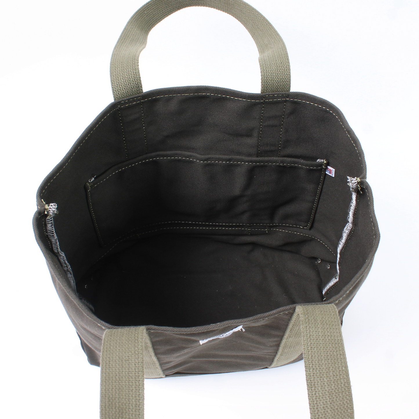 HERITAGE LEATHER 18oz CANVAS CUSTOM MADE DAY TOTE BAG - OLIVE DRAB