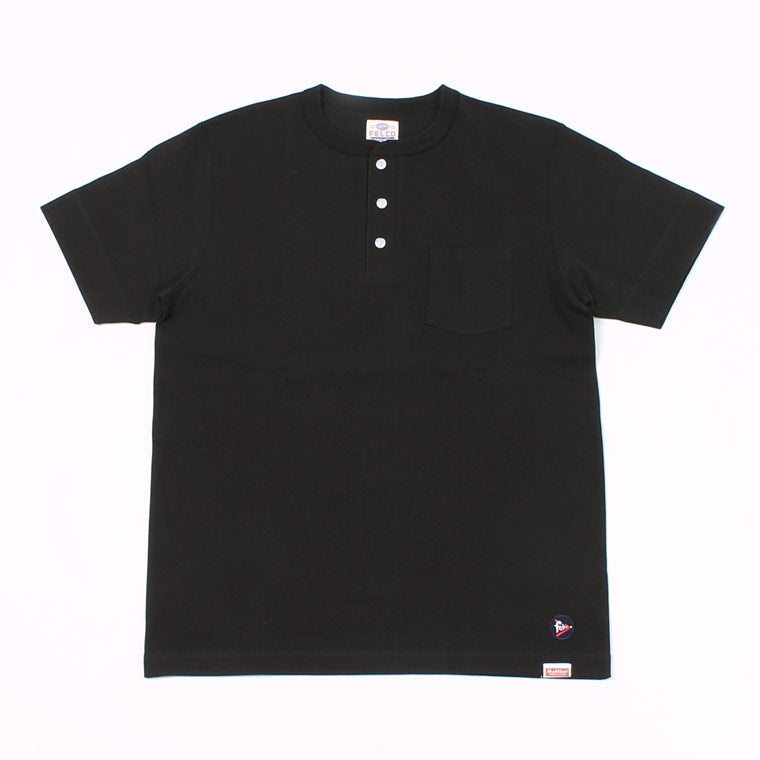 FELCO × HEALTHKNIT S/S HENLEY NECK POCKET-T U.S.COTTON OPEN END JERSEY - 6 COLORS - FELC-312