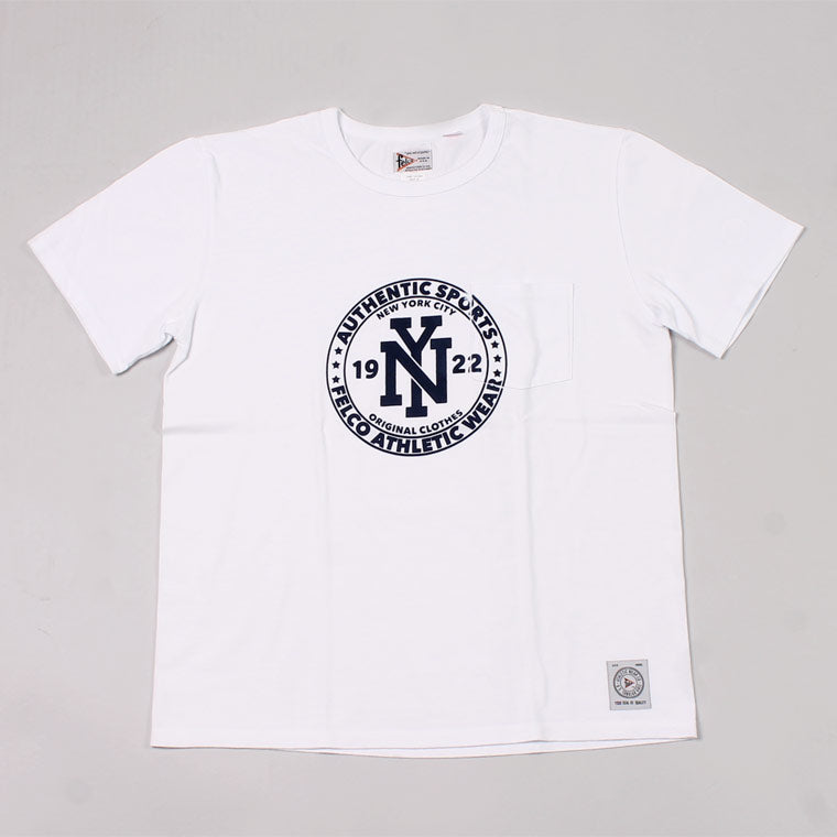 FELCO S/S CREW NECK POCKET T MADE IN USA BODY W/ PRINT NY CIRCLE FRONT - 3 COLORS - FELC-322