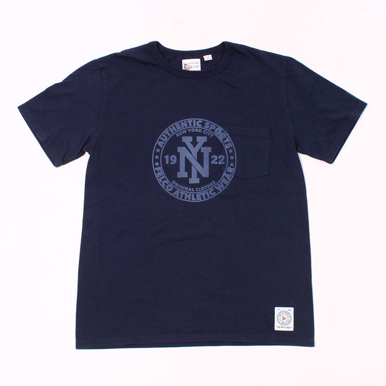 FELCO S/S CREW NECK POCKET T MADE IN USA BODY W/ PRINT NY CIRCLE FRONT - 3 COLORS - FELC-322