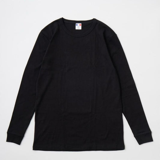 BANDOL（バンドール）  1×1 RIB COTTON 9/10 SLEEVE MILITARY CREW - NOIR(BLACK)