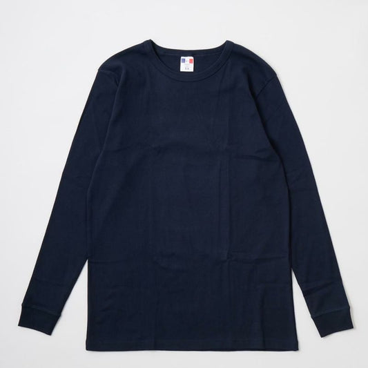 BANDOL（バンドール）  1×1 RIB COTTON 9/10 SLEEVE MILITARY CREW - NAVY