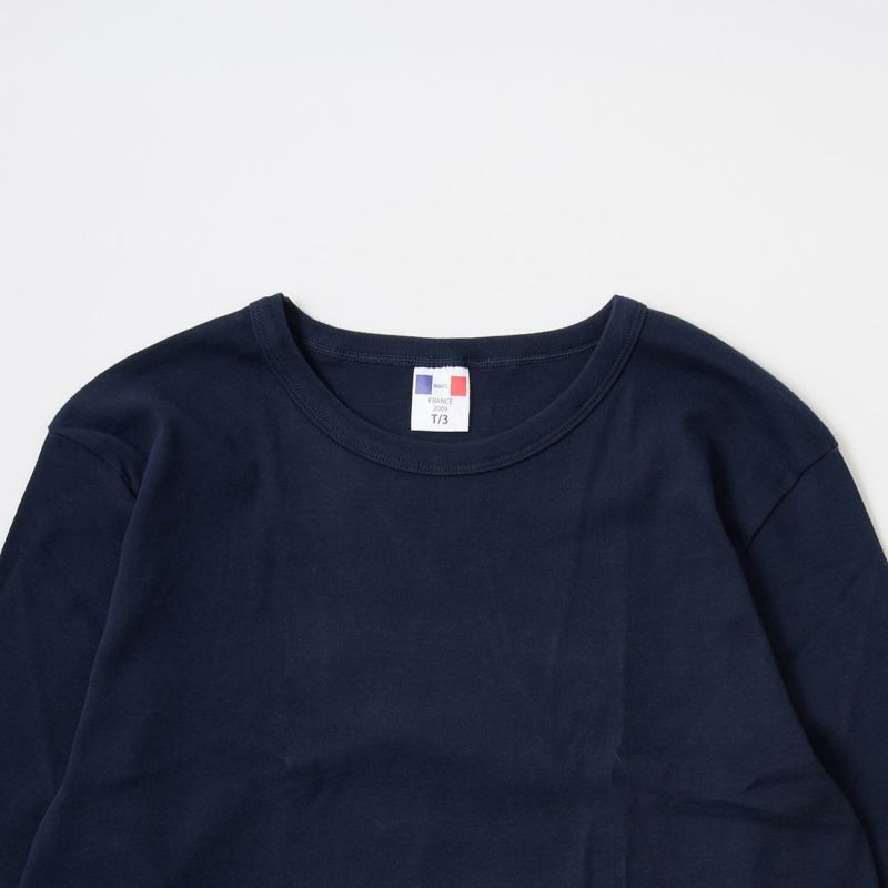 BANDOL（バンドール）  1×1 RIB COTTON 9/10 SLEEVE MILITARY CREW - NAVY