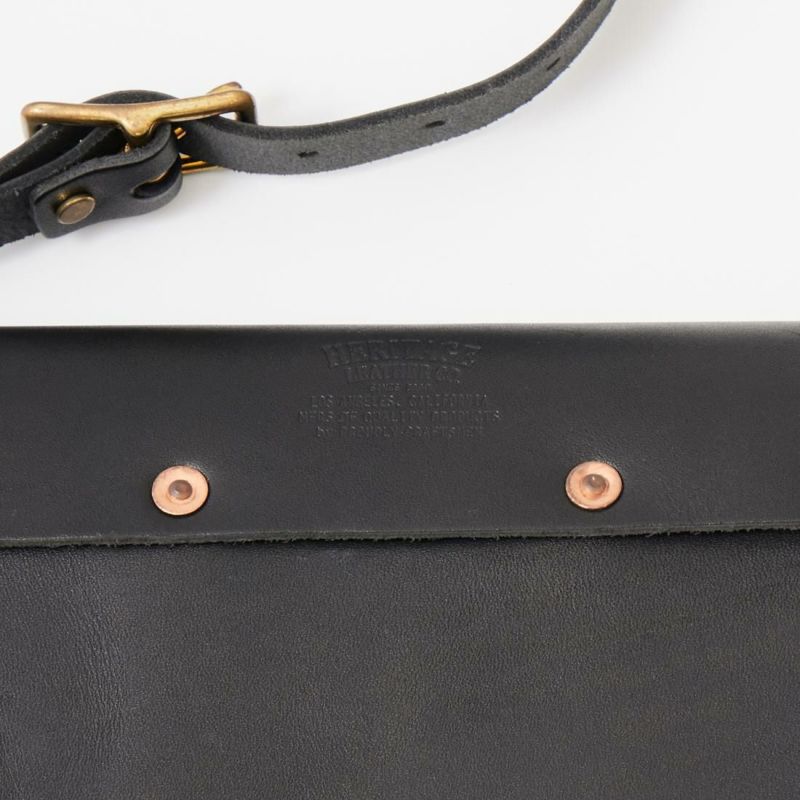 HERITAGE LEATHER  LATIGO LEATHER MINI SHOULDER BAG - BLACK LATIGO