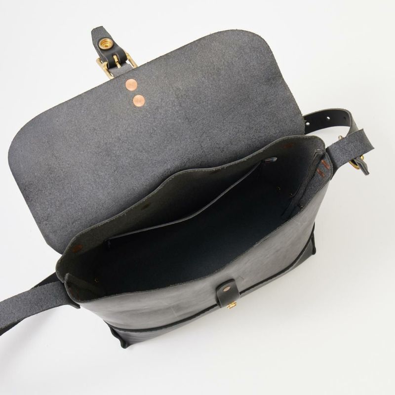 HERITAGE LEATHER  LATIGO LEATHER MINI SHOULDER BAG - BLACK LATIGO