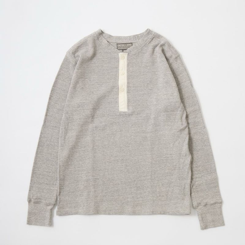 EMPIRE & SONS L/S HENLEY NECK-T HALF CARDIGAN STITCH - 2 Colors - EMSO-118