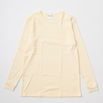 BANDOL（バンドール）  1×1 RIB COTTON 9/10 SLEEVE MILITARY CREW - ECRU