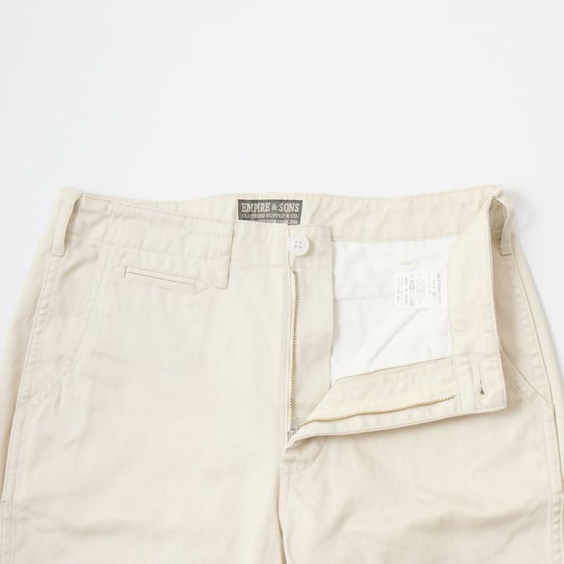 EMPIRE & SONS PLAIN SHORT W/ZIPPER FRONT - HIGHCOUNT WEAPON CHINO