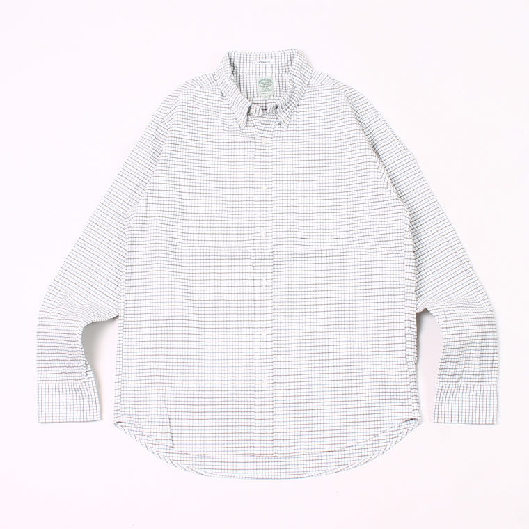 KEATON CHASE USA L/S CLASSIC FIT BD SHIRT PREMIUM OXFORD WHITE_BLUE TATTERSALL KCU-215