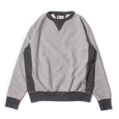 FELCO 16oz TERRY CLASSIC FIT INVERSE WEAVE DOUBLE V GUSSET SET IN CREW SWEAT W/SLASH POCKET - TWO TONE