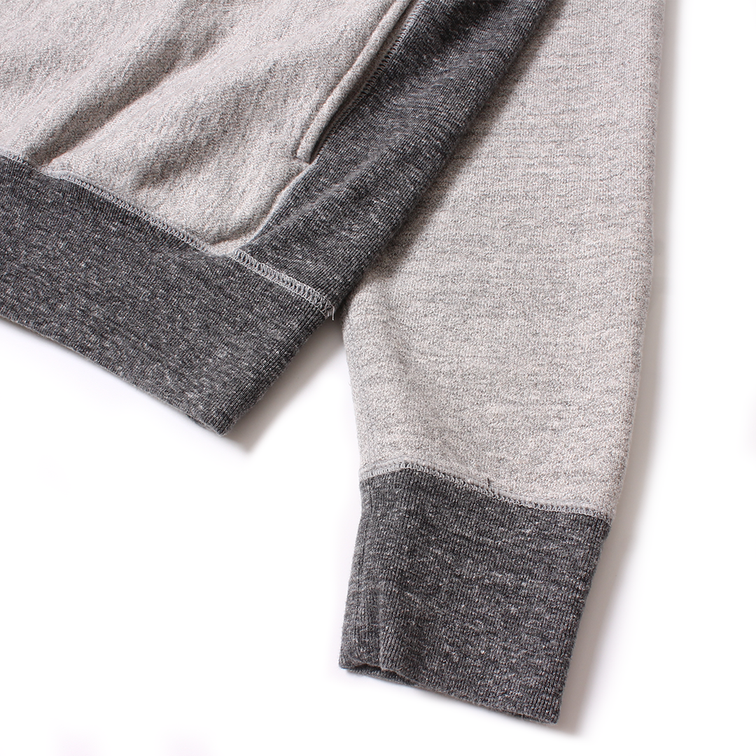 FELCO 16oz TERRY CLASSIC FIT INVERSE WEAVE DOUBLE V GUSSET SET IN CREW SWEAT W/SLASH POCKET - TWO TONE